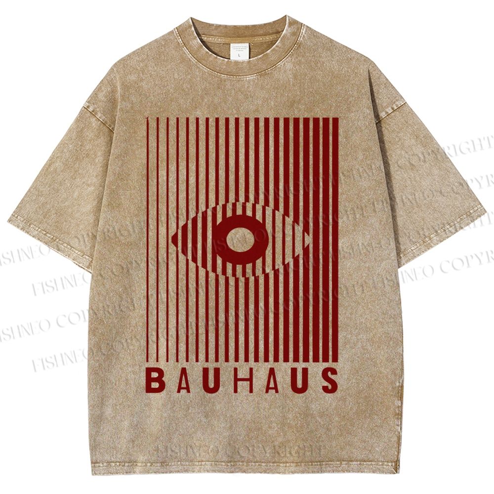Unisex Bauhaus Eye Design Printed Washed Tee