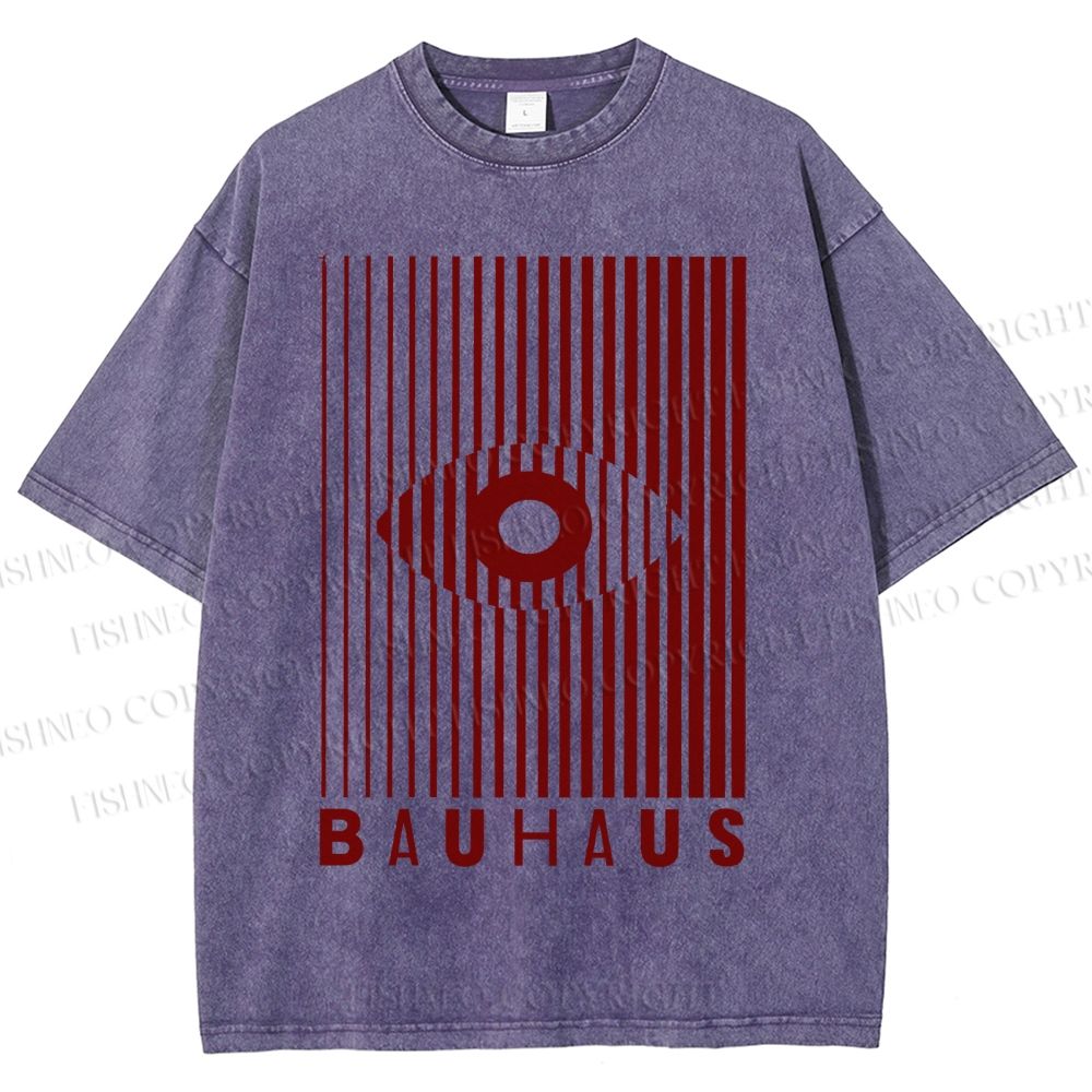 Unisex Bauhaus Eye Design Printed Washed Tee