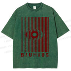 Unisex Bauhaus Eye Design Printed Washed Tee