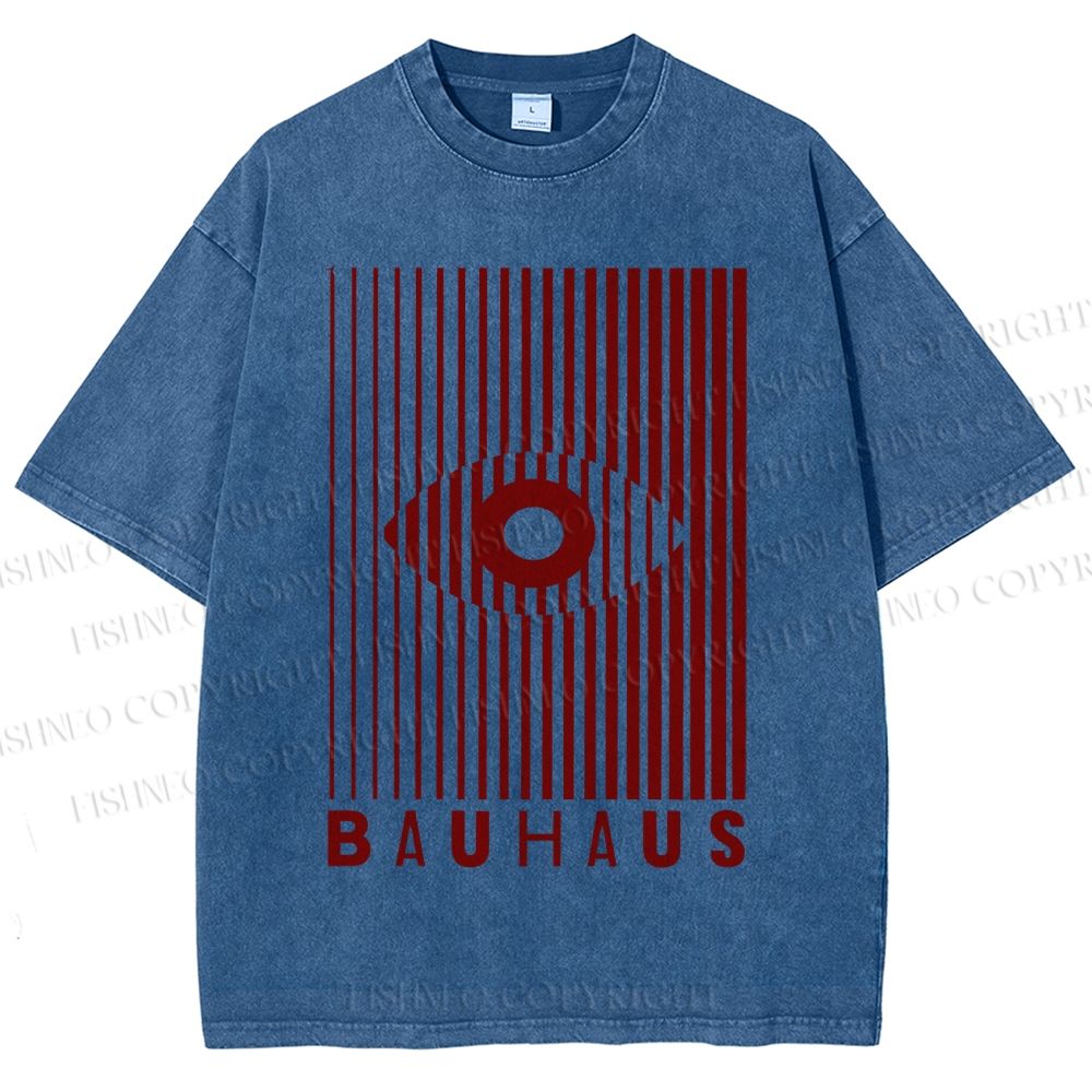 Unisex Bauhaus Eye Design Printed Washed Tee