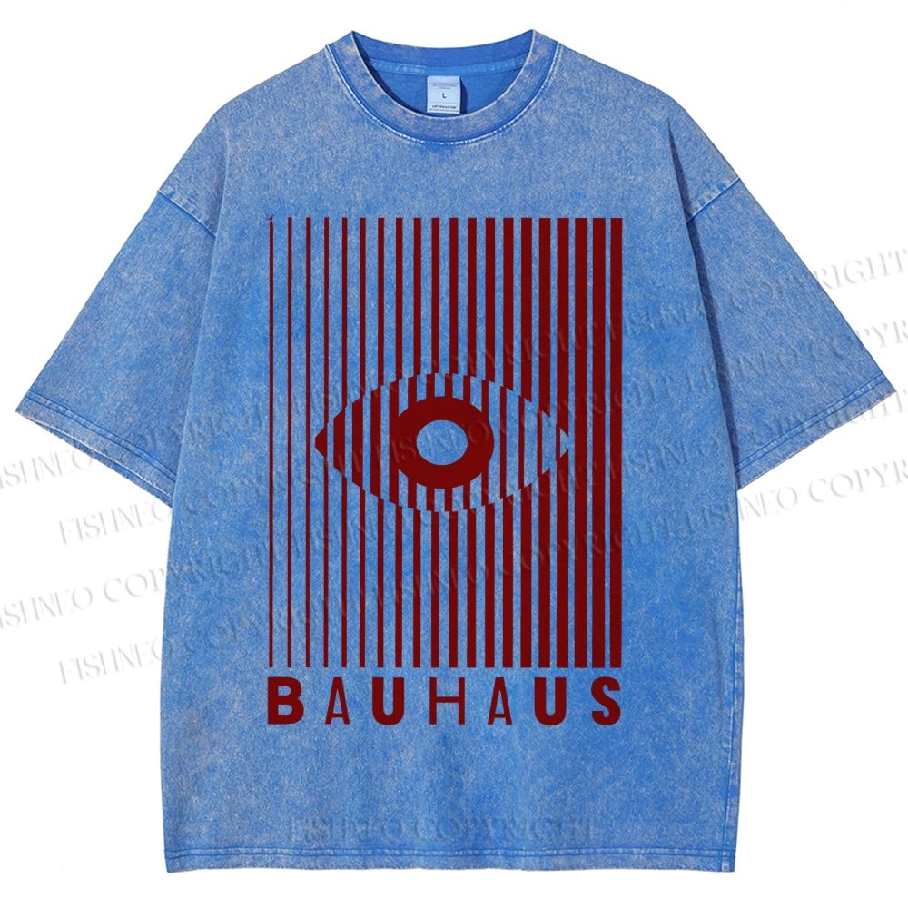 Unisex Bauhaus Eye Design Printed Washed Tee