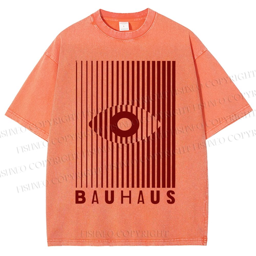 Unisex Bauhaus Eye Design Printed Washed Tee