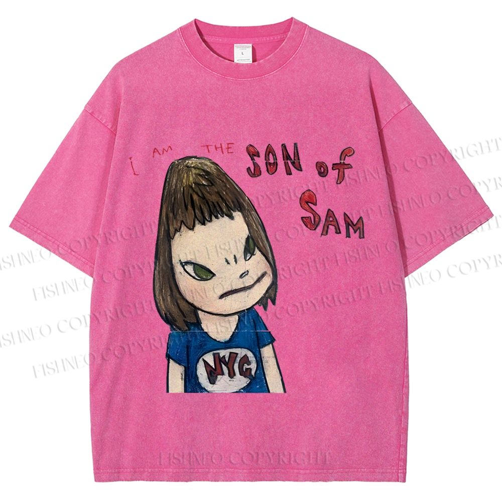 Unisex Japanese Art Yoshitomo Nara Son Of Sam Printed Washed Tee