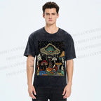 Unisex Magic Mushroom Eye Printed Washed Tee
