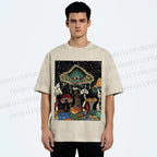 Unisex Magic Mushroom Eye Printed Washed Tee
