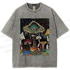 Unisex Magic Mushroom Eye Printed Washed Tee