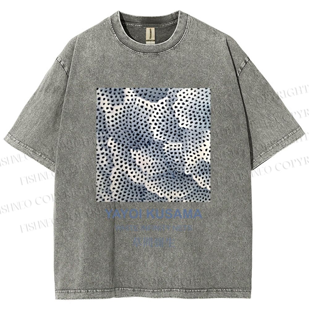 Unisex Japanese Art Yayoi Kusama Printed Washed Tee