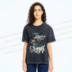 Unisex Vintage Funny Slow Duck Printed Washed Tee