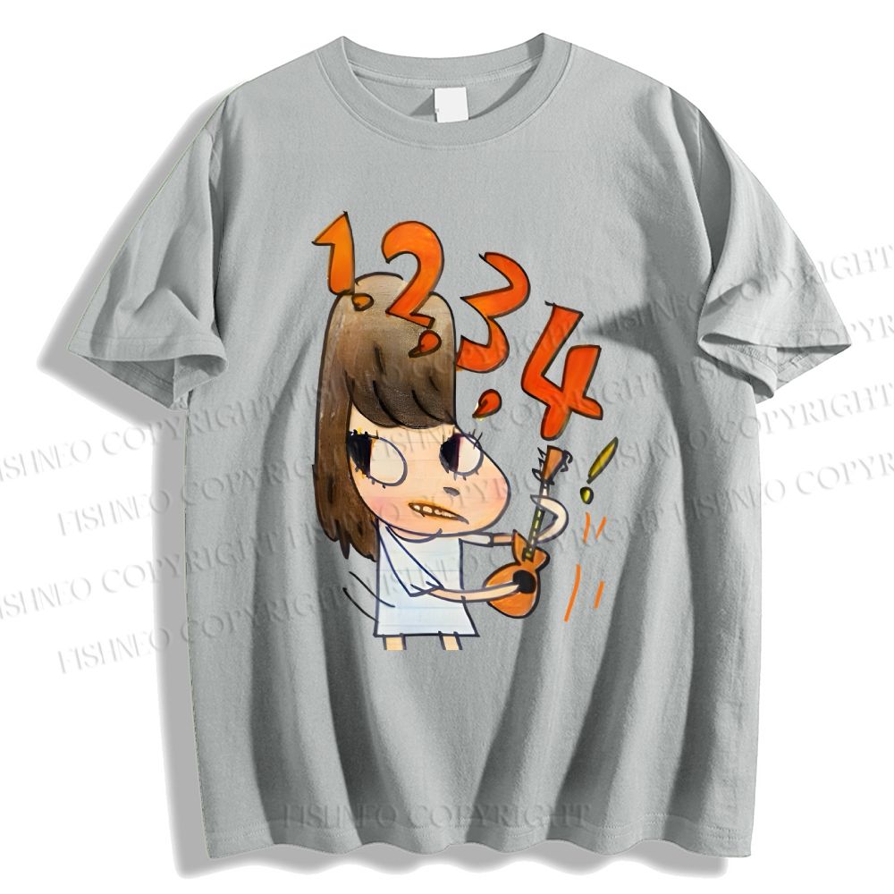 Unisex Japanese Art Yoshitomo Nara Counting Classic Cotton T-shirt
