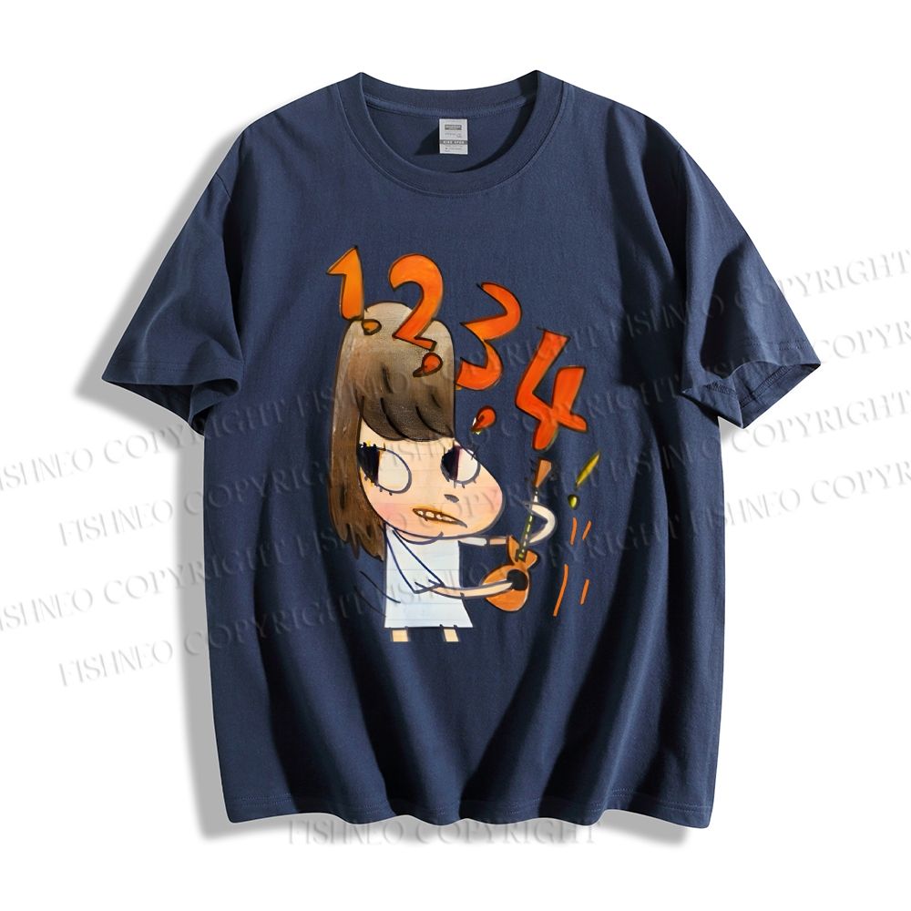Unisex Japanese Art Yoshitomo Nara Counting Classic Cotton T-shirt