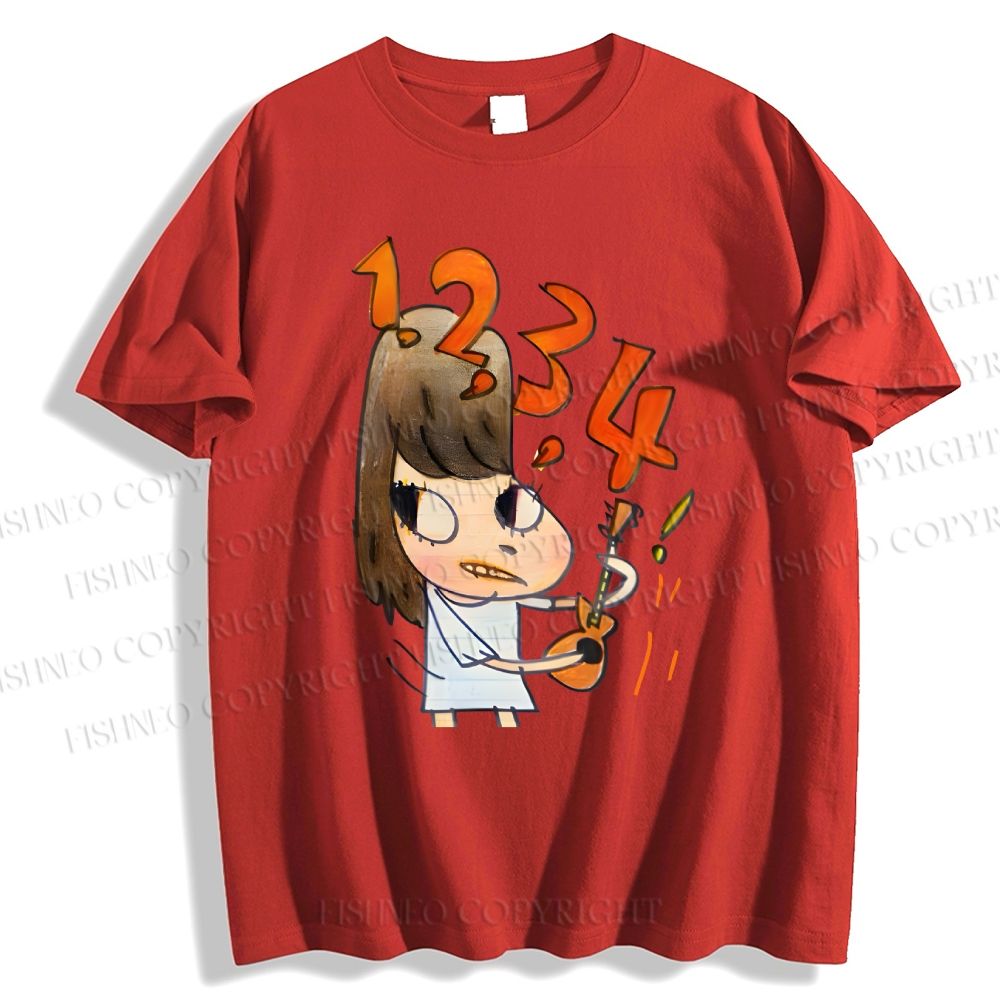 Unisex Japanese Art Yoshitomo Nara Counting Classic Cotton T-shirt