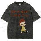 Unisex Yoshitomo Nara Printed Washed Tee