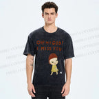 Unisex Yoshitomo Nara Printed Washed Tee