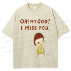 Unisex Yoshitomo Nara Printed Washed Tee