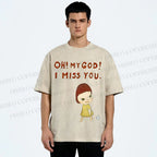 Unisex Yoshitomo Nara Printed Washed Tee