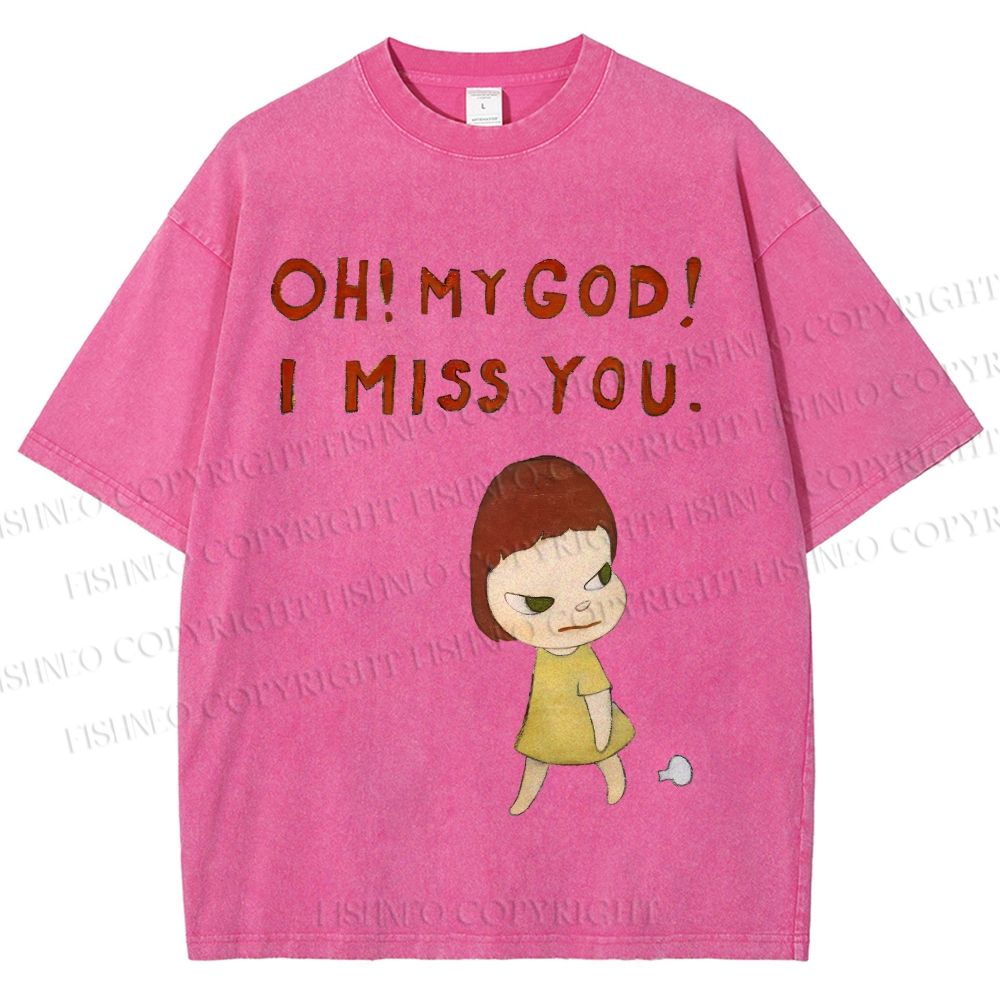 Unisex Yoshitomo Nara Printed Washed Tee