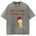 Unisex Yoshitomo Nara Printed Washed Tee