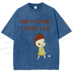 Unisex Yoshitomo Nara Printed Washed Tee