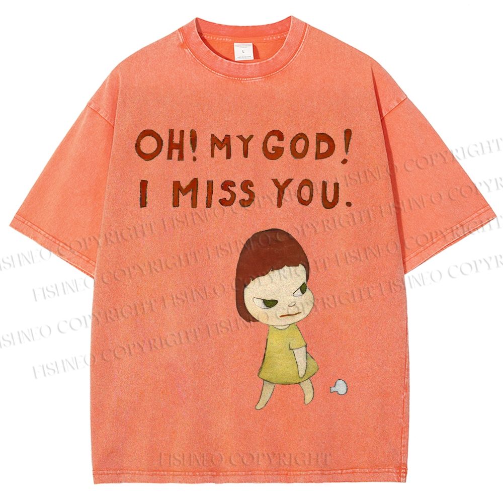 Unisex Yoshitomo Nara Printed Washed Tee