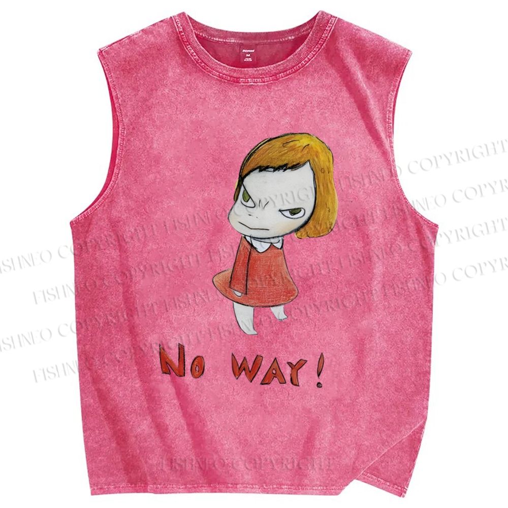 Unisex Yoshitomo Nara Printed Washed Tank Top