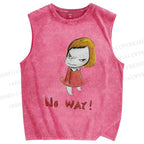 Unisex Yoshitomo Nara Printed Washed Tank Top