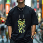 Black Cat And Plants Classic T-Shirt