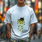 Black Cat And Plants Classic T-Shirt