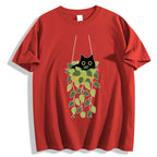 Black Cat And Plants Classic T-Shirt