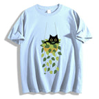 Black Cat And Plants Classic T-Shirt