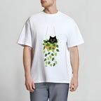 Black Cat And Plants Classic T-Shirt