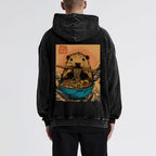 Guinea Pig Ramen Vintage Washed Cotton Back Art Hoodie