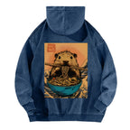 Guinea Pig Ramen Vintage Washed Cotton Back Art Hoodie