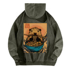 Guinea Pig Ramen Vintage Washed Cotton Back Art Hoodie