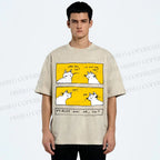 Unisex Are You Ok Cat Printed Washed Tee
