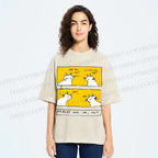 Unisex Are You Ok Cat Printed Washed Tee