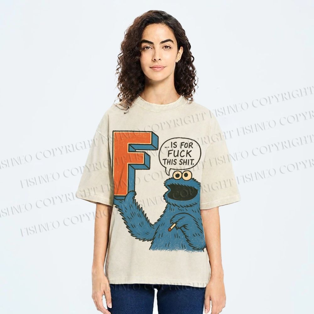 Unisex F Is For Fuck Printed Washed Tee