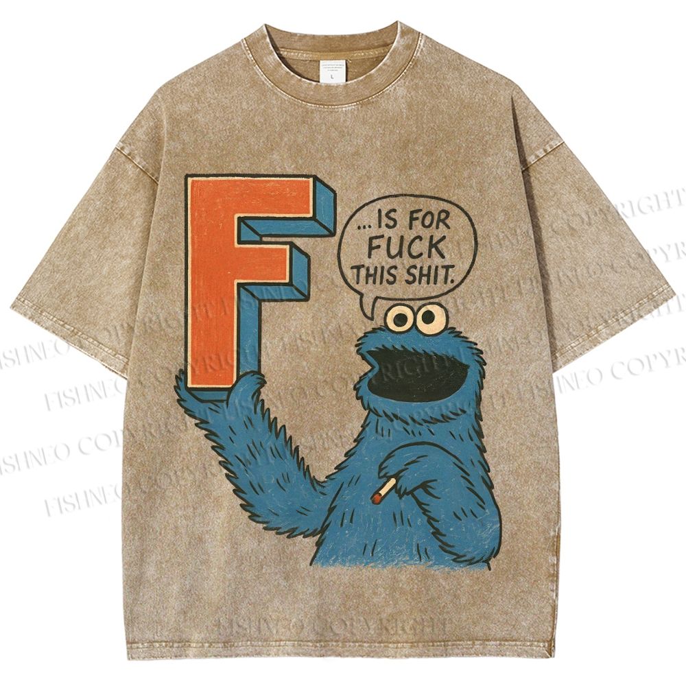 Unisex F Is For Fuck Printed Washed Tee