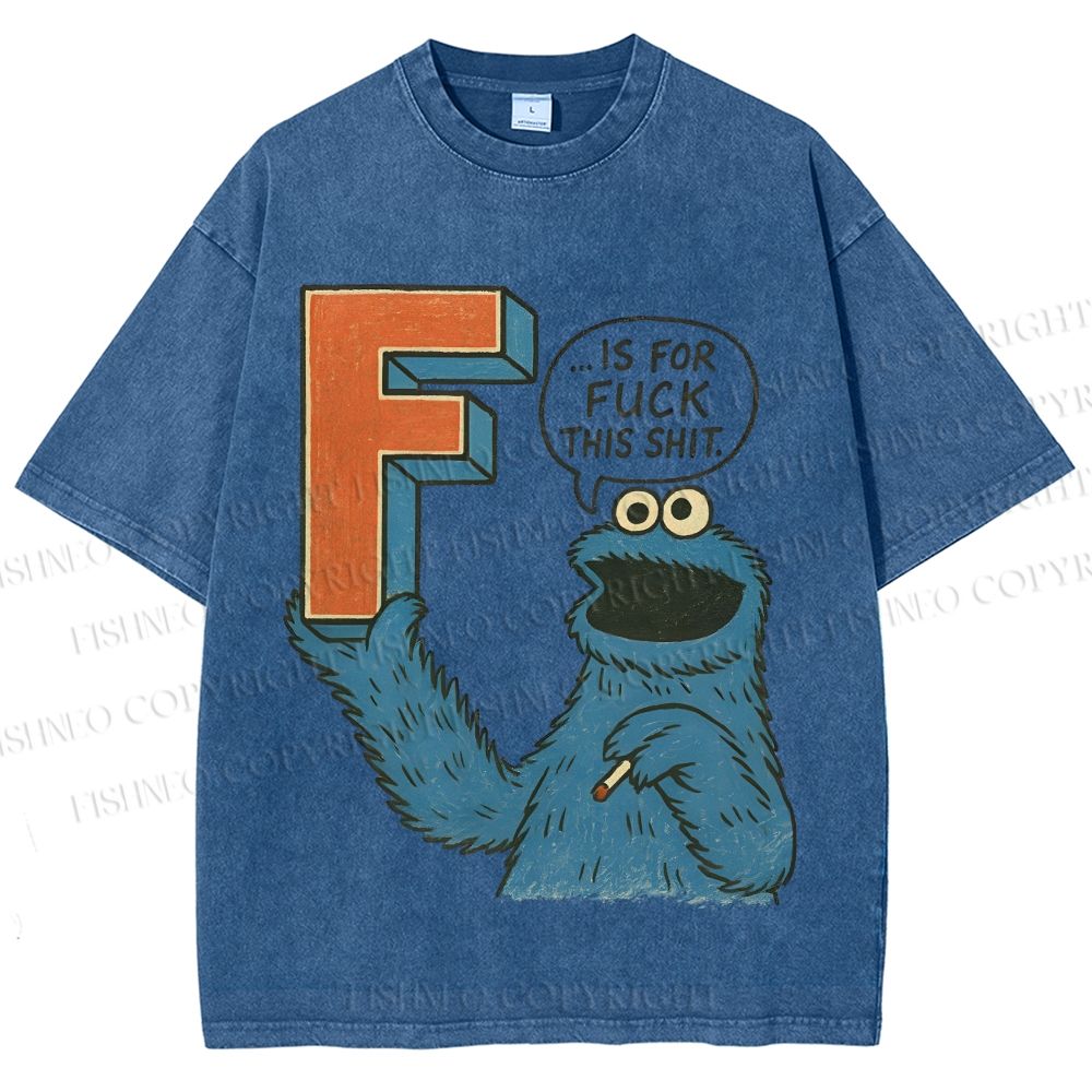 Unisex F Is For Fuck Printed Washed Tee