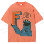 Unisex F Is For Fuck Printed Washed Tee