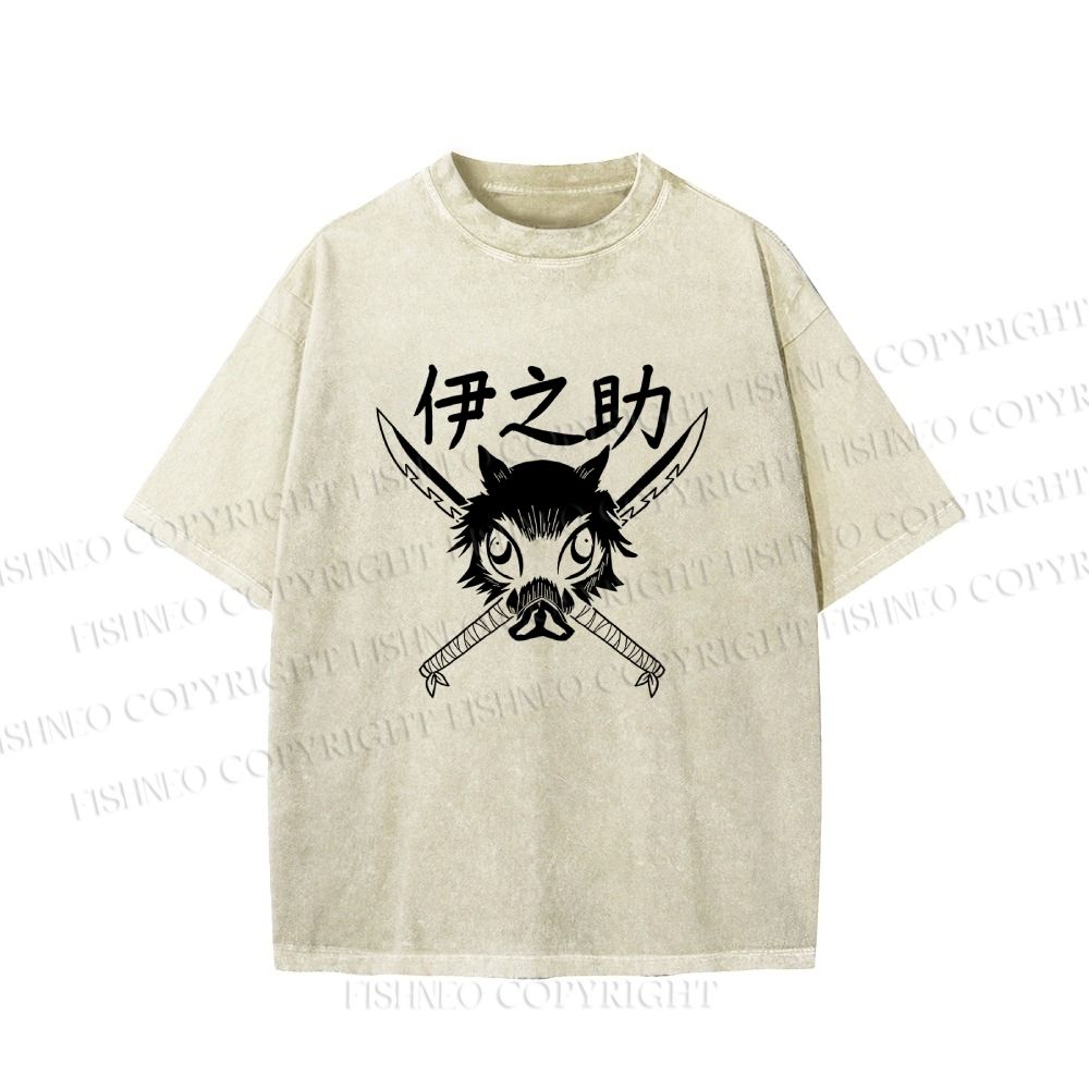 Unisex Inosuke Printed Washed Tee