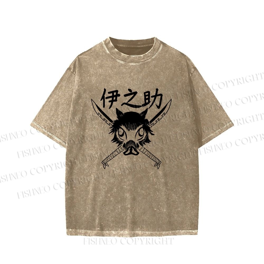 Unisex Inosuke Printed Washed Tee