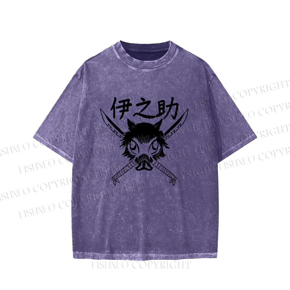 Unisex Inosuke Printed Washed Tee