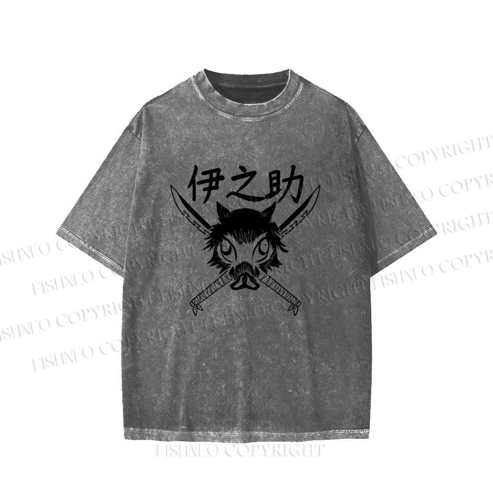 Unisex Inosuke Printed Washed Tee