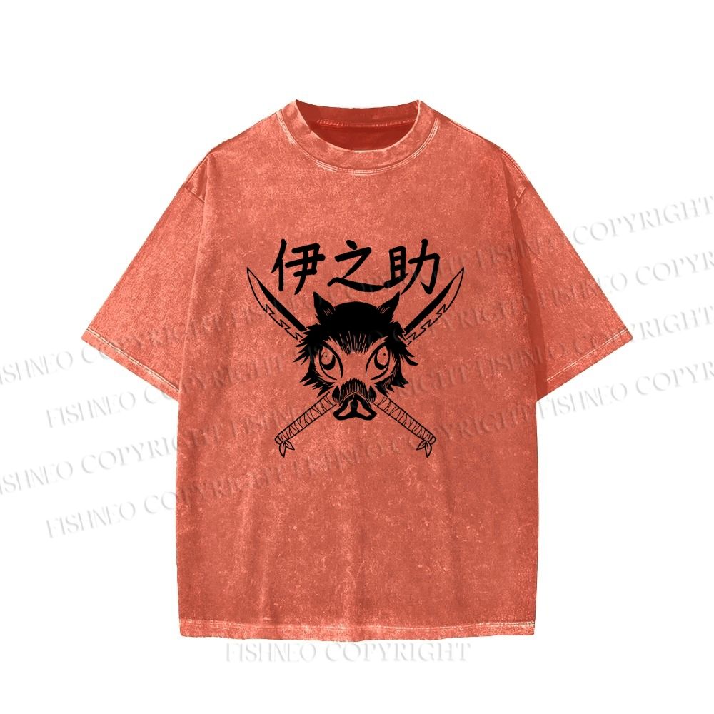 Unisex Inosuke Printed Washed Tee