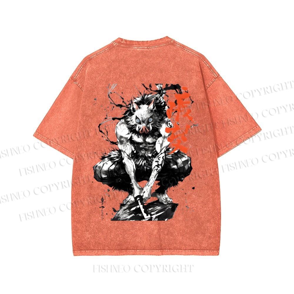 Unisex Inosuke Printed Washed Tee