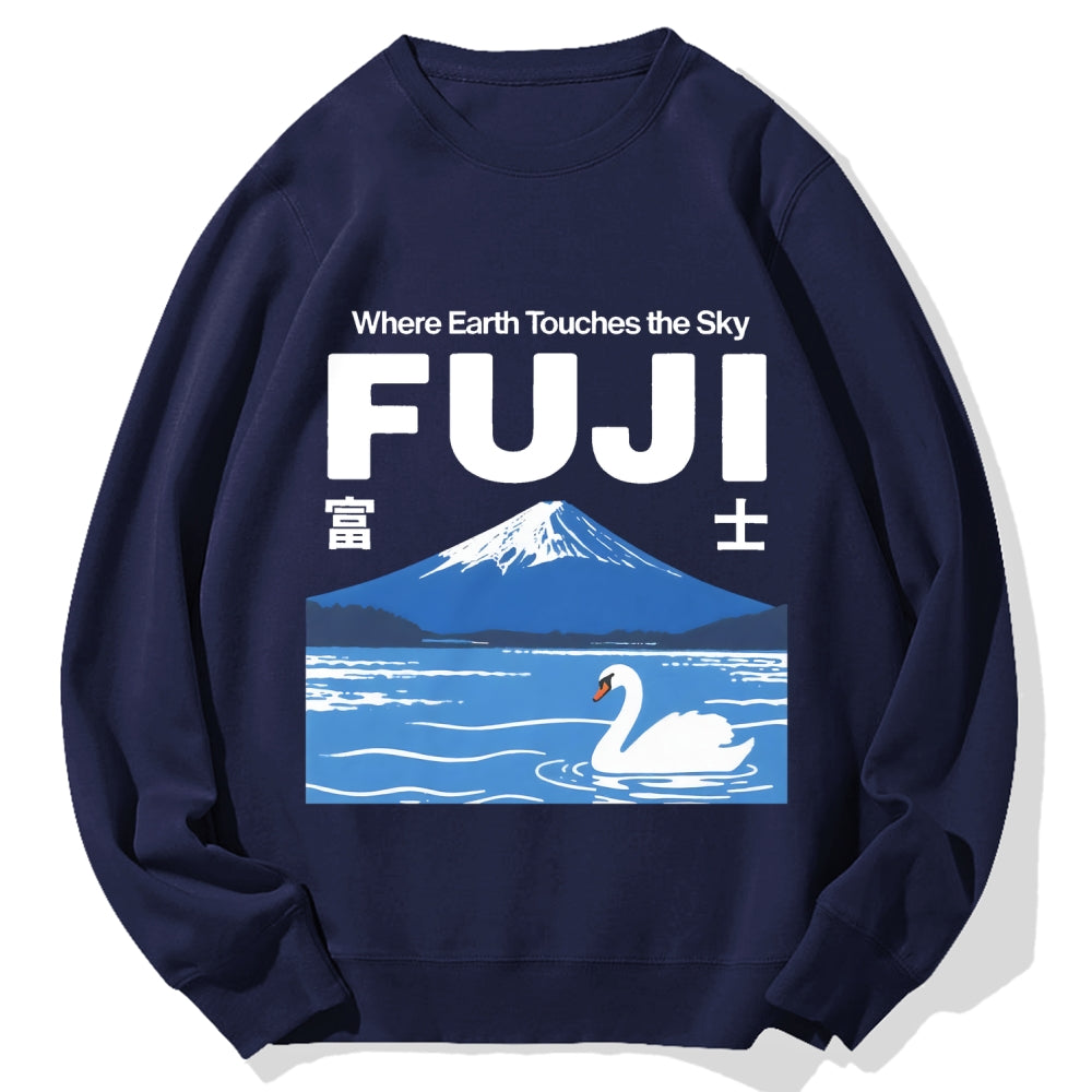Japan Mount Fuji Cotton Sweatshirt