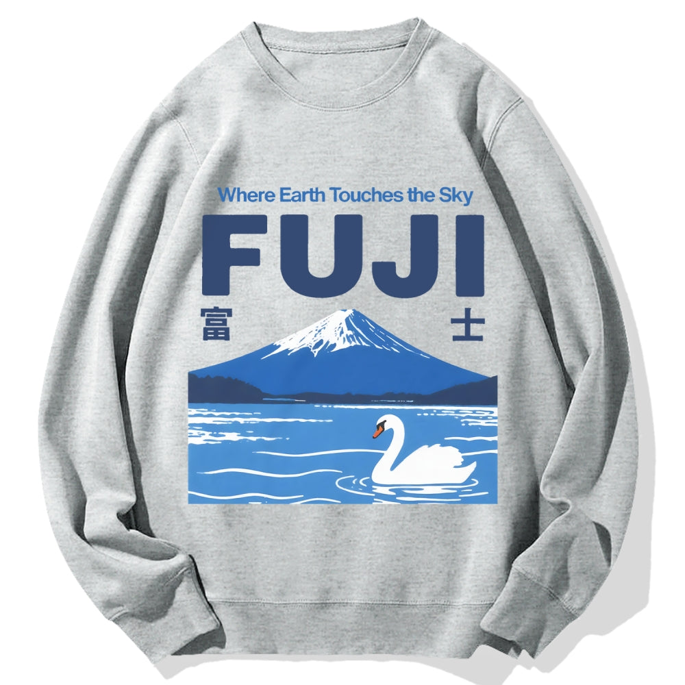 Japan Mount Fuji Cotton Sweatshirt