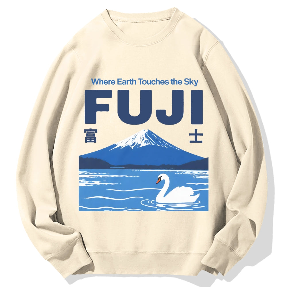 Japan Mount Fuji Cotton Sweatshirt
