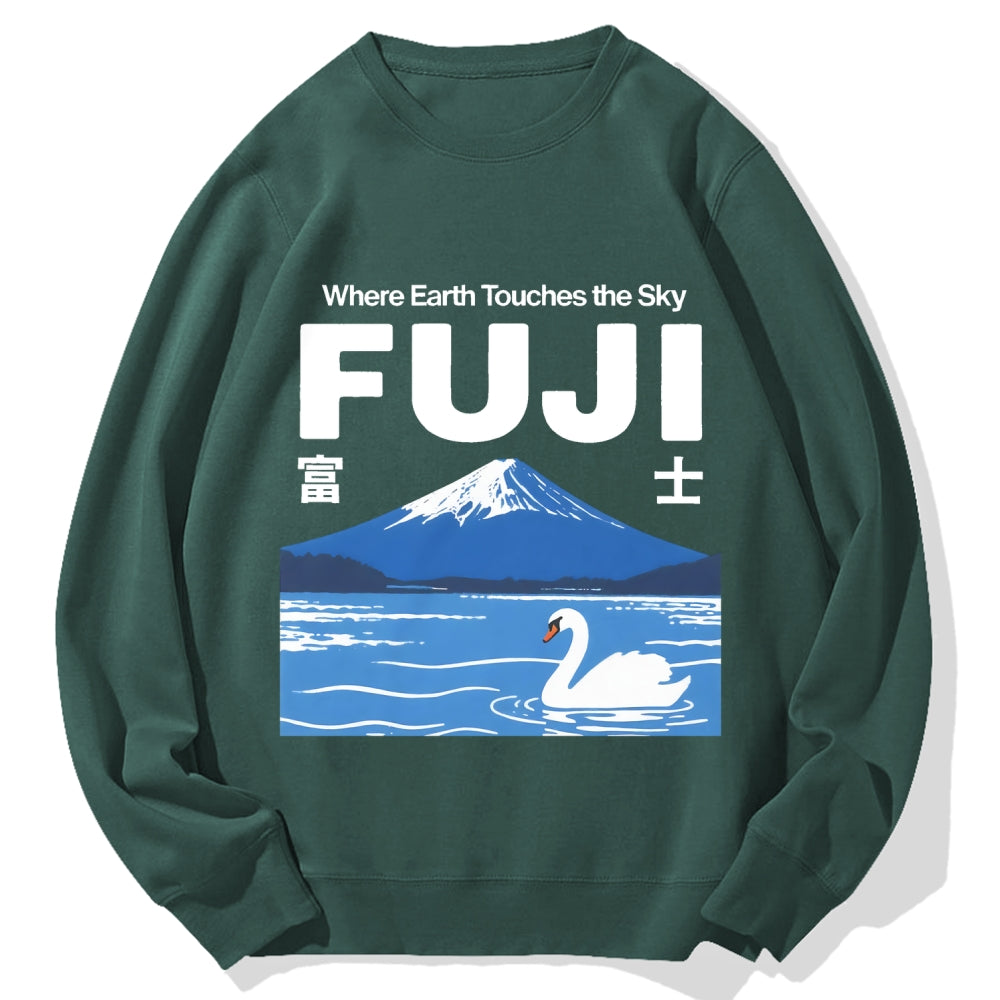 Japan Mount Fuji Cotton Sweatshirt