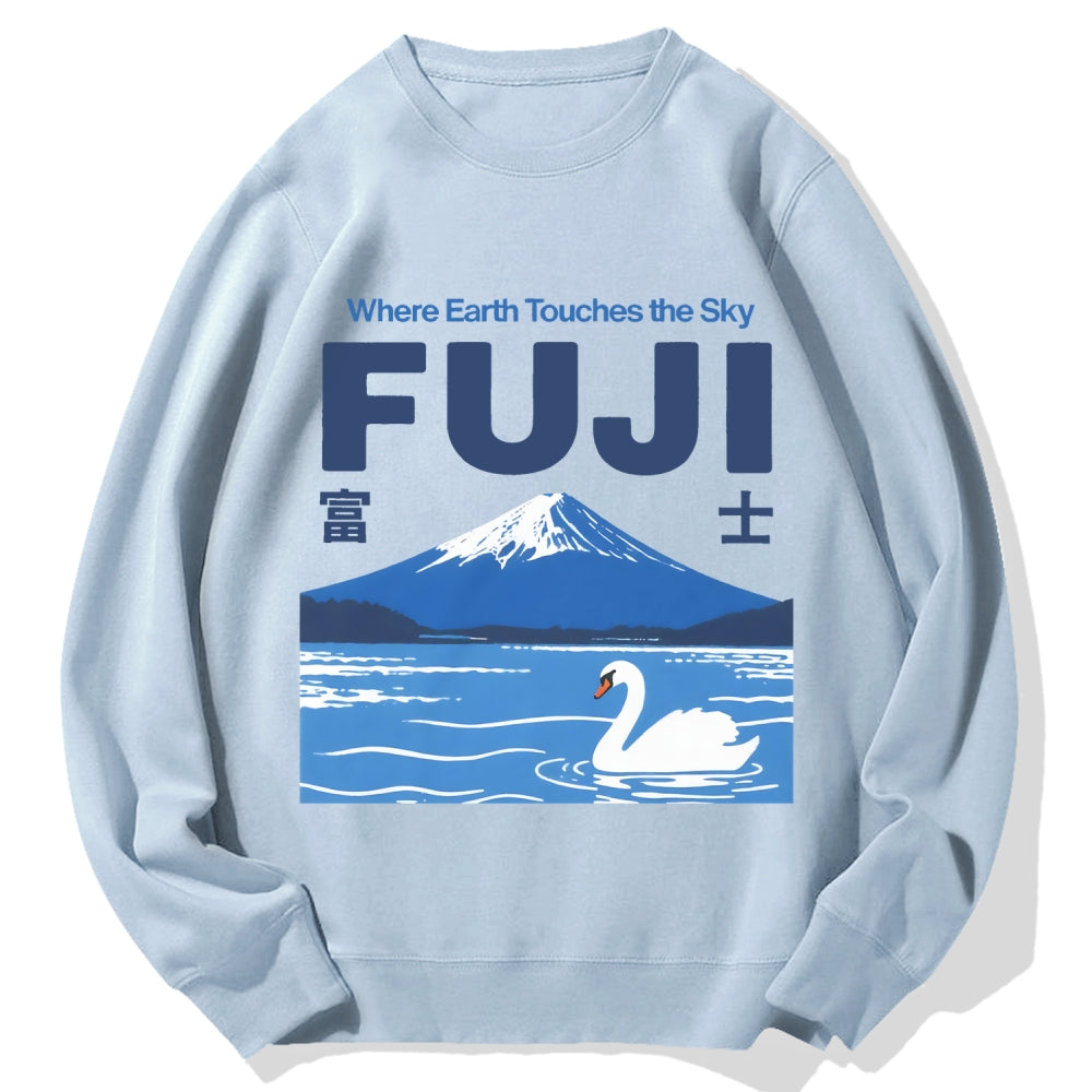 Japan Mount Fuji Cotton Sweatshirt